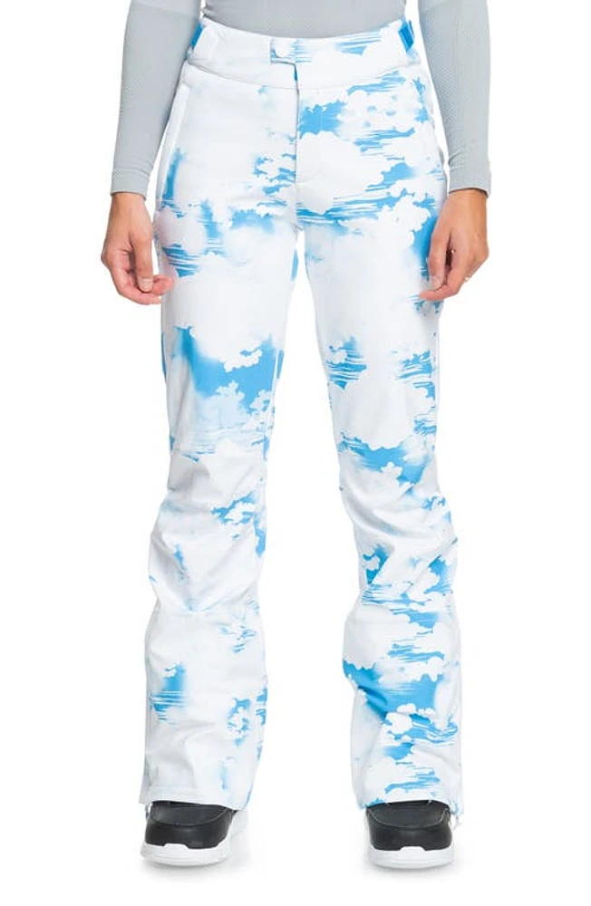 Roxy Chloe Kim Waterproof Snow Pants in Clouds at Nordstrom, Size X-Large