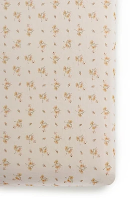 Oilo Print Orgainc Cotton Muslin Crib Sheet in Eggshell at Nordstrom