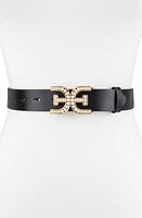 Sam Edelman Imitation Pearl Logo Plaque Belt at Nordstrom,