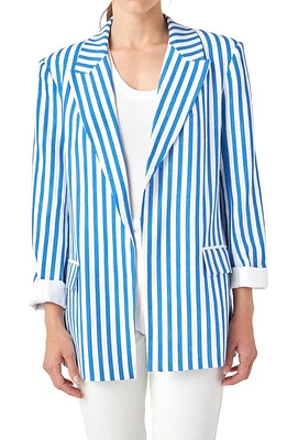 English Factory Stripe Blazer Blue at Nordstrom,