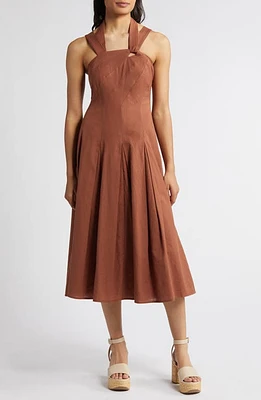 Du Paradis Positano A-Line Midi Dress Clove at Nordstrom,