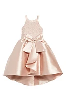 LOVE, NICKIE LEW Kids' Lace & Satin Party Dress Blush at Nordstrom,