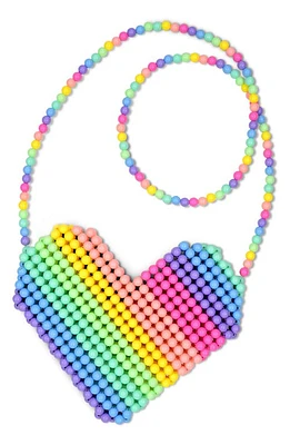 Iscream Rainbow Heart Bead Crossbody Bag in Pink Multi at Nordstrom