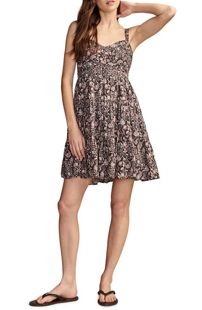 Lucky Brand Floral Minidress Raven Multi at Nordstrom,