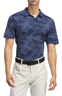 adidas Golf Go-To Print Performance Polo Collegiate Navy at Nordstrom,