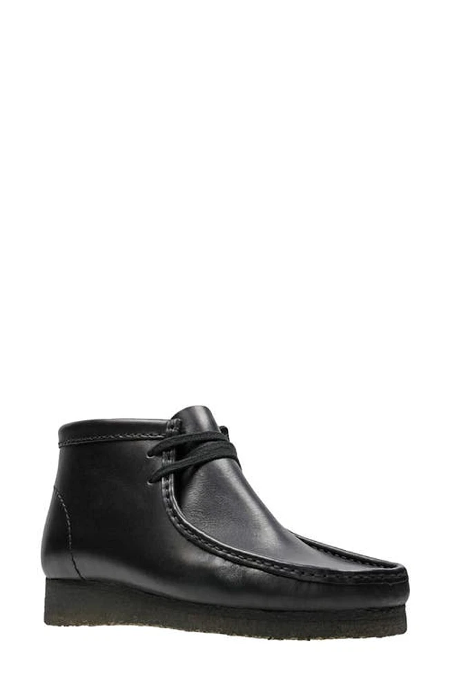 Clarks(r) Wallabee Chukka Boot Black Leather at Nordstrom,