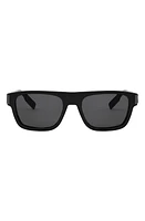 DIOR CD Icon S3I 55mm Square Sunglasses in Shiny Black /Smoke at Nordstrom