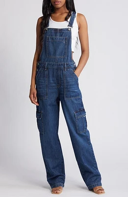 HIDDEN JEANS Baggy Denim Cargo Overalls Dark Wash at Nordstrom,