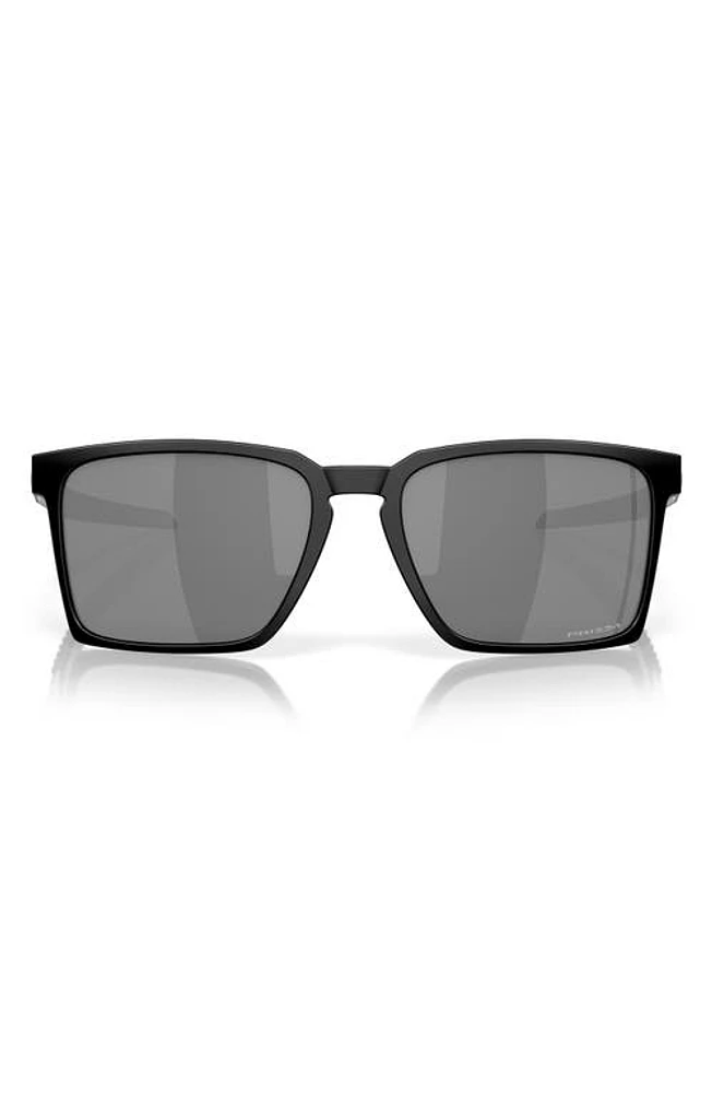 Oakley Exchange Sun 56mm Polarized Rectangle Sunglasses in Shiny Black at Nordstrom