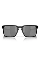 Oakley Exchange Sun 56mm Polarized Rectangle Sunglasses in Shiny Black at Nordstrom