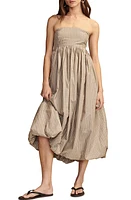 Lucky Brand Stripe Strapless Bubble Hem Maxi Dress at Nordstrom,