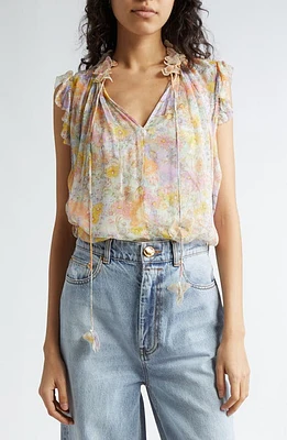 Zimmermann Butterfly Floral Print Top Multi Meadow at Nordstrom,