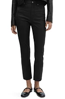 MANGO Slim Fit Crop Jeans Black at Nordstrom,