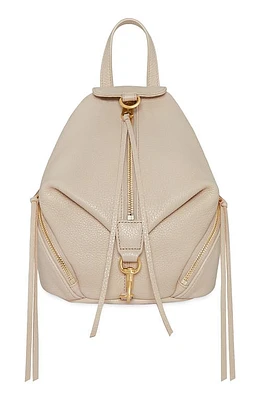 Rebecca Minkoff Mini Julian Pebbled Leather Convertible Backpack in Stone at Nordstrom