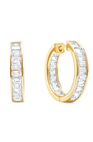 Crislu Baguette Cubic Zircoia Huggie Hoop Earrings in 18Kt Yellow Gold at Nordstrom