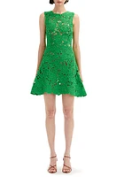 Oscar de la Renta Floral Soutache Lace Minidress Cactus at Nordstrom,