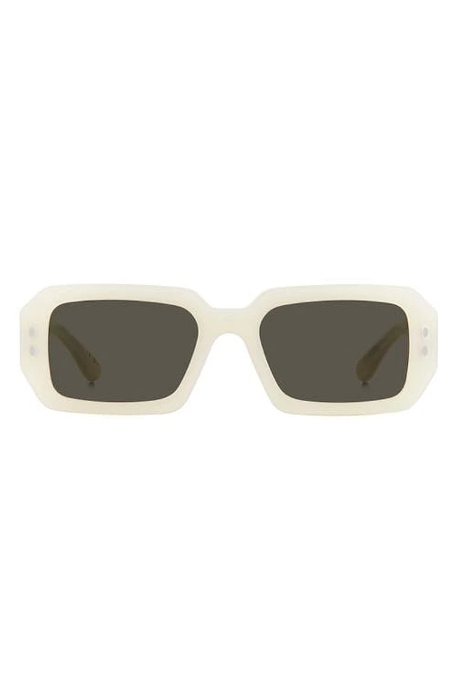 Isabel Marant 53mm Rectangular Sunglasses in Pearl White/Grey at Nordstrom