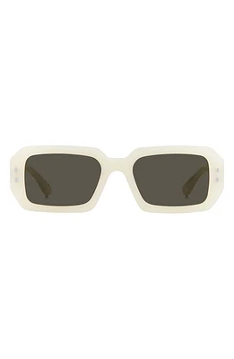 Isabel Marant 53mm Rectangular Sunglasses in Pearl White/Grey at Nordstrom