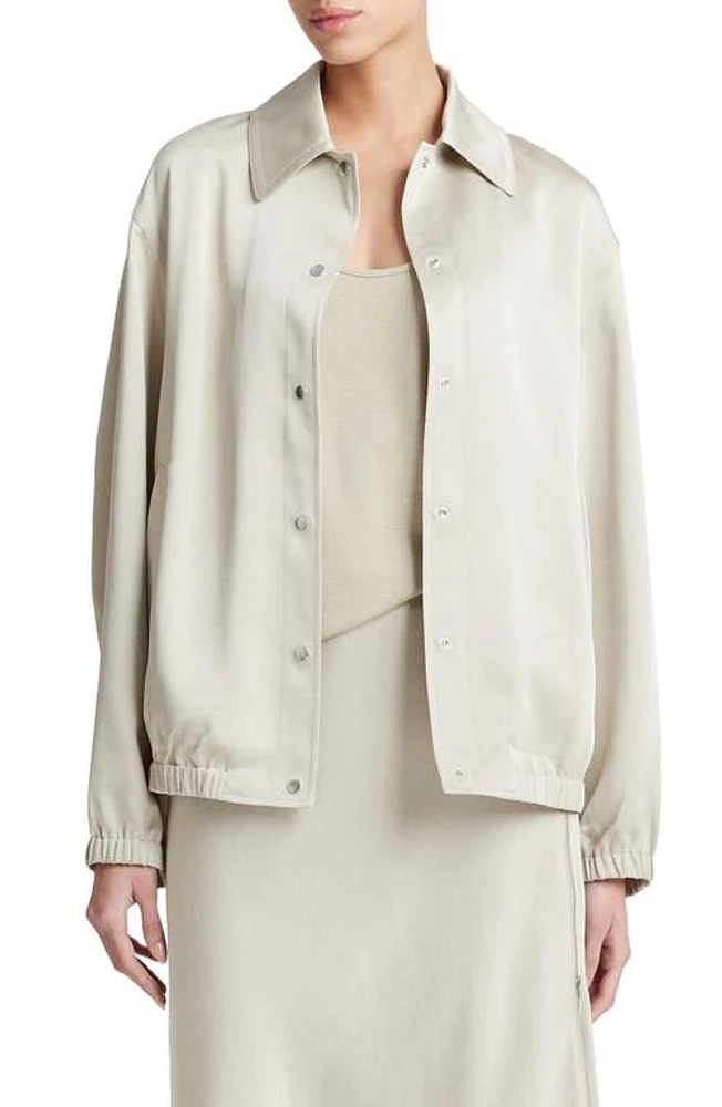 Vince Satin Bomber Jacket Light Sepia at Nordstrom,