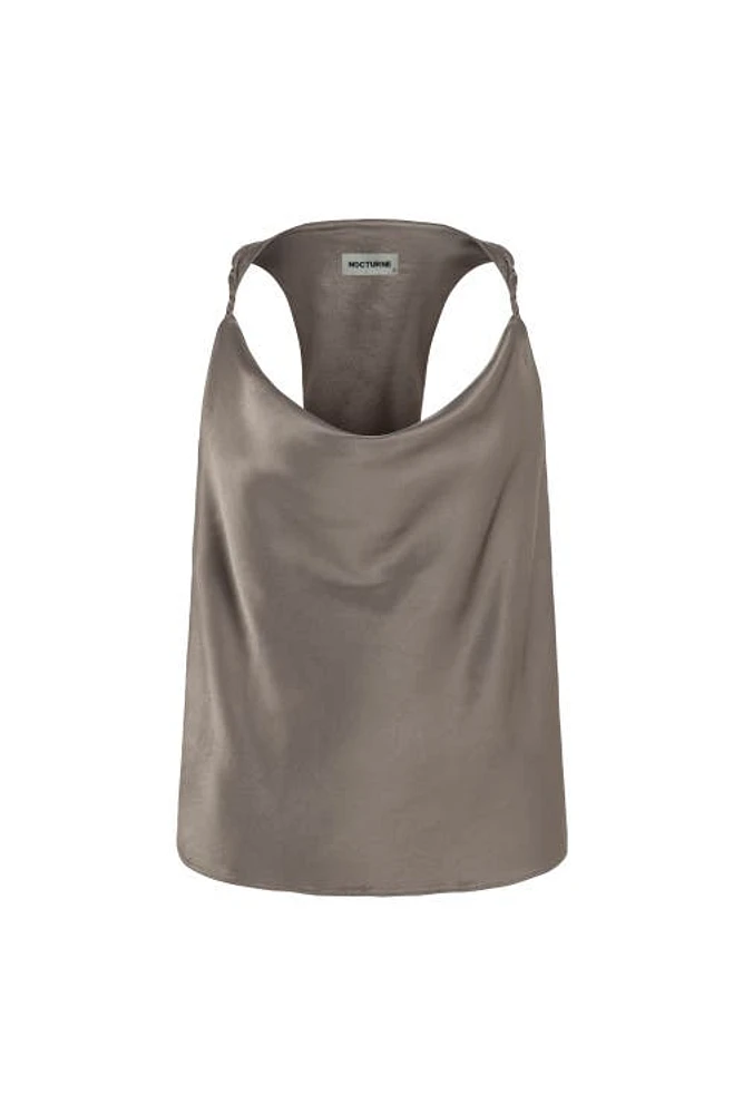 Nocturne Draped Top in Dark Beige at Nordstrom