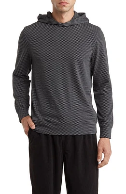 Open Edit Print Pullover Hoodie in Black at Nordstrom, Size Small