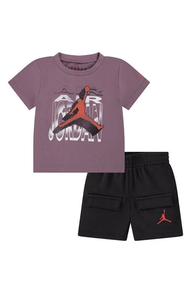 Jordan Flight Graphic T-Shirt & Sweat Shorts Set Off Noir at Nordstrom,