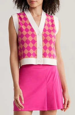 J. Lindeberg Petra Argyle Sweater Vest Fuchsia Purple at Nordstrom,