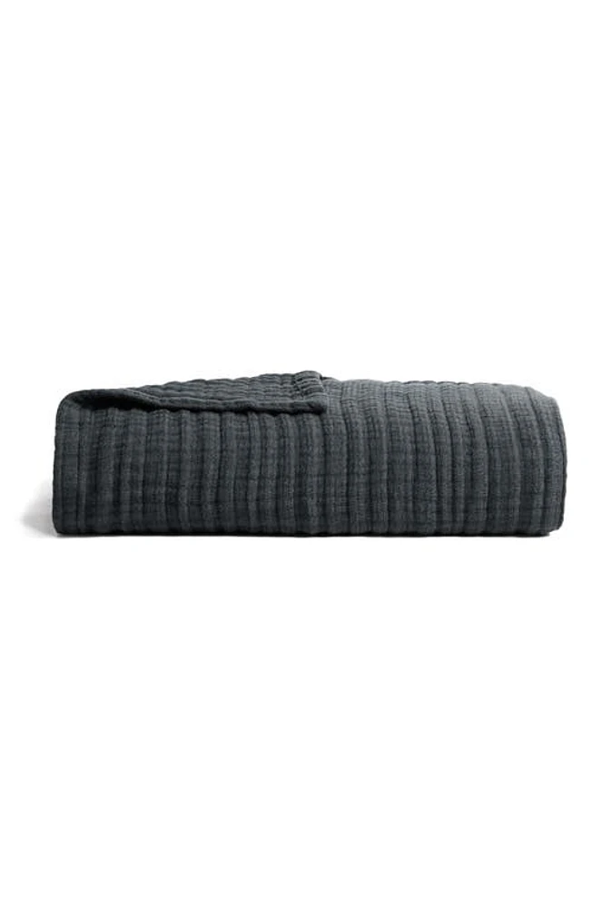 Parachute Cloud Cotton & Linen Gauze Throw Blanket in Coal at Nordstrom