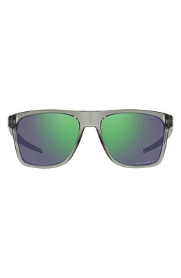 Oakley Leffingwell 57mm Prizm Polarized Rectangular Sunglasses in Grey Metal at Nordstrom