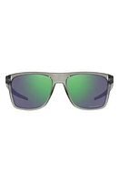 Oakley Leffingwell 57mm Prizm Polarized Rectangular Sunglasses in Grey Metal at Nordstrom