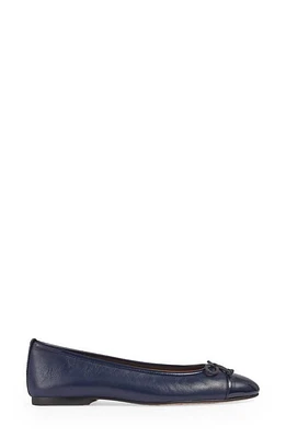 LK Bennett Kara Cap Toe Flat Navy/Navy at Nordstrom,