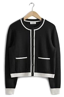 & Other Stories Trim Cardigan Black Dark at Nordstrom,