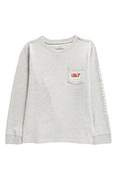 vineyard vines Kids' Football Whale Long Sleeve Pocket Graphic Tee Heather Grey at