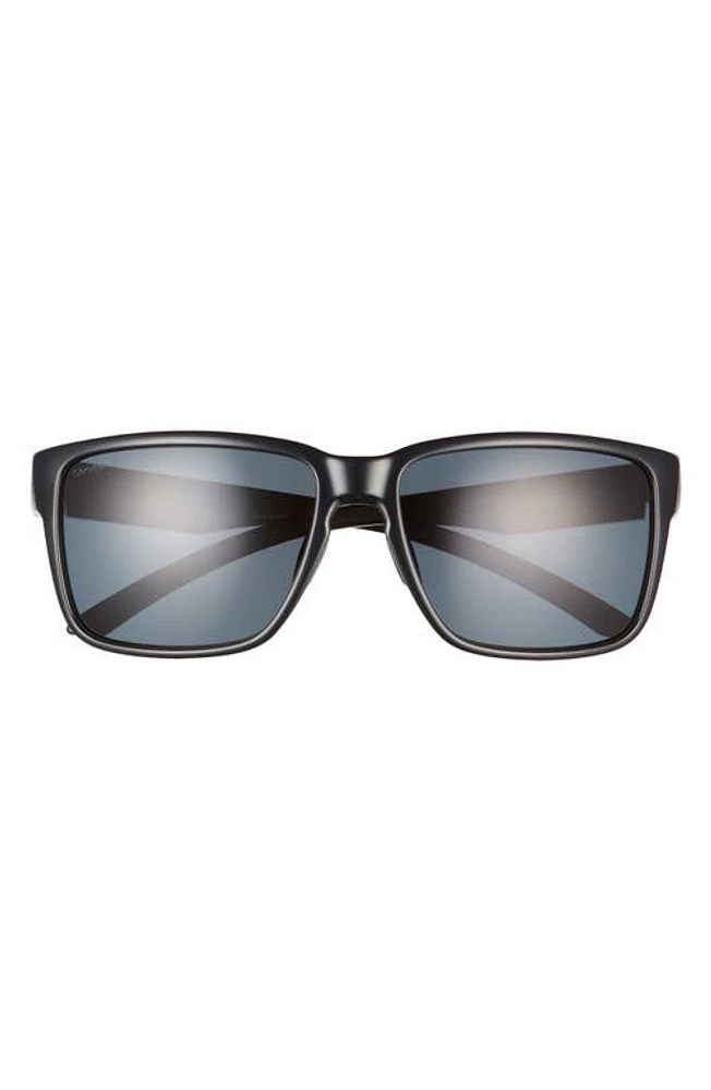 Smith Emerge 60mm Polarized Rectangle Sunglasses in Black/Polarized Black at Nordstrom