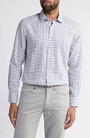 Scott Barber Tattersall Check Linen Twill Button-Up Shirt Dusk at Nordstrom,