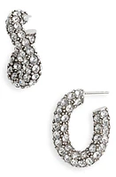 Isabel Marant Funky Crystal Pavé Oblong Hoop Earrings in Transparent/Silver at Nordstrom