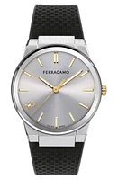 FERRAGAMO Infinity Sapphire Silicone Strap Watch