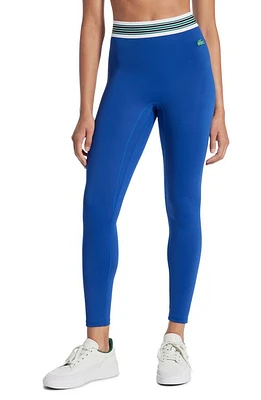 Lacoste Stripe Band Leggings in Sky Cobalt at Nordstrom, Size Medium