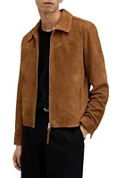 AllSaints Tanner Suede Jacket Tobacco Brown at Nordstrom,