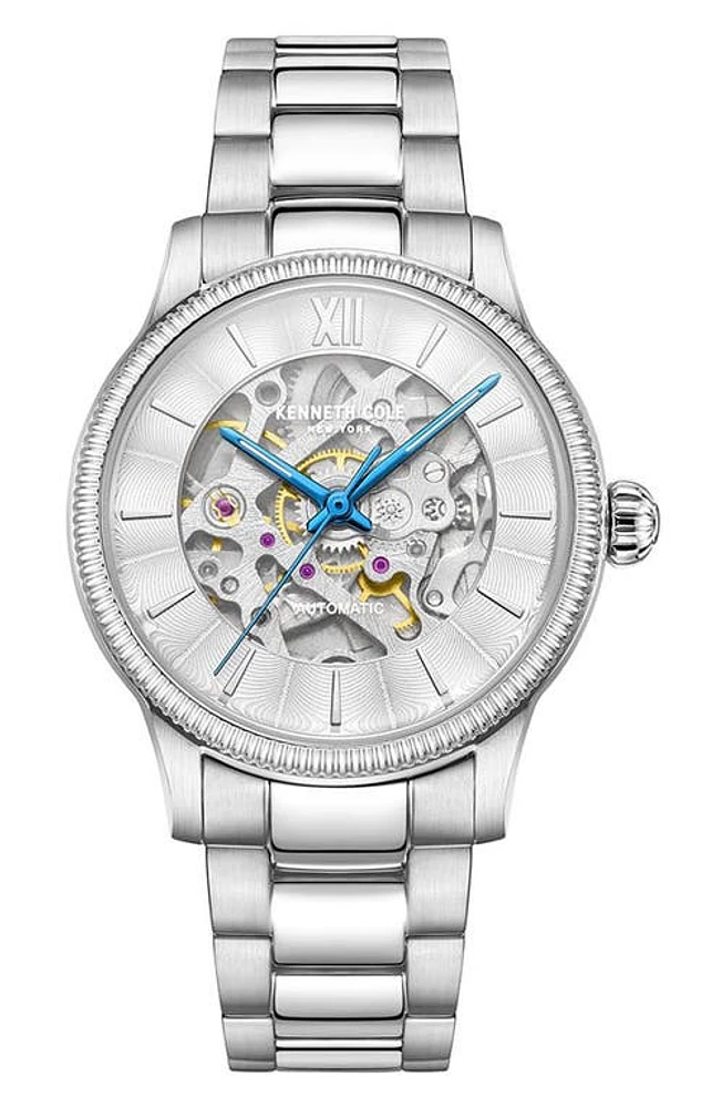 Kenneth Cole Automatic Bracelet Watch, 36mm in Silver at Nordstrom