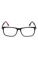 TOM FORD 53mm Square Blue Light Blocking Optical Glasses in Red Havana /Brown at Nordstrom