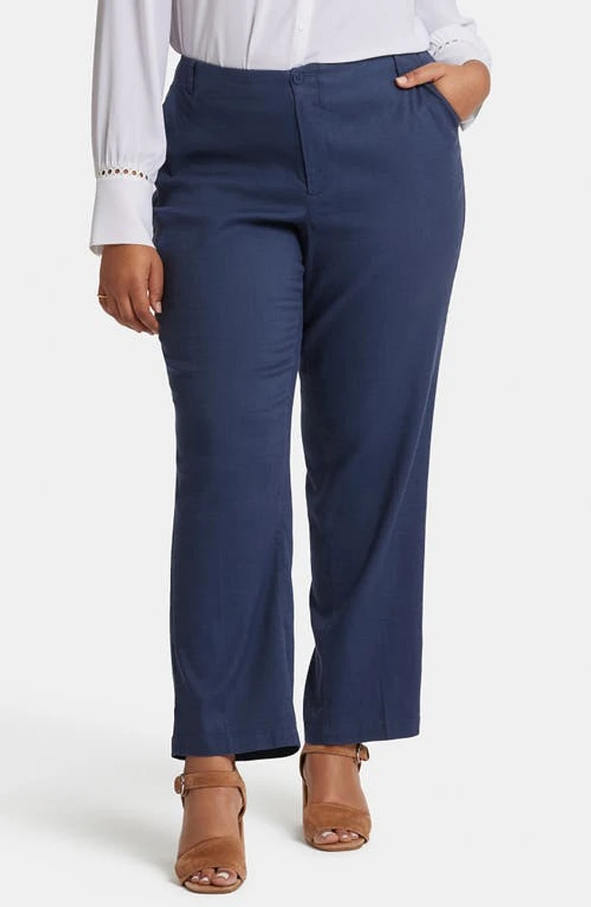 NYDJ Marilyn Straight Leg Linen Blend Trousers at Nordstrom,