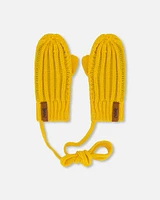 Deux Par Deux Baby Unisex Knit Mittens With Cord at Nordstrom