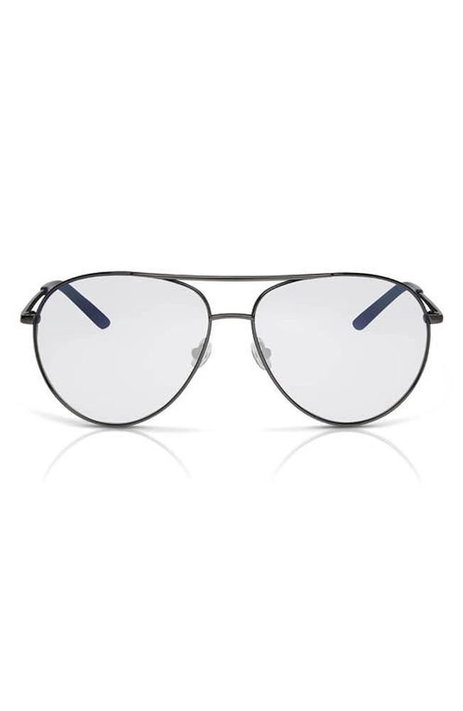 Nike Chance 61mm Aviator Blue Light Blocking Glasses in Gunmetal/Blue Light at Nordstrom