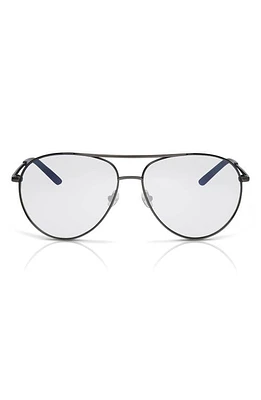 Nike Chance 61mm Aviator Blue Light Blocking Glasses in Gunmetal/Blue Light at Nordstrom