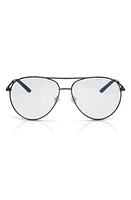 Nike Chance 61mm Aviator Blue Light Blocking Glasses in Gunmetal/Blue Light at Nordstrom