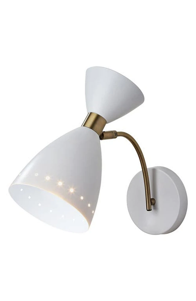 ADESSO LIGHTING Oscar Wall Light in W. Antique Brass Accents at Nordstrom