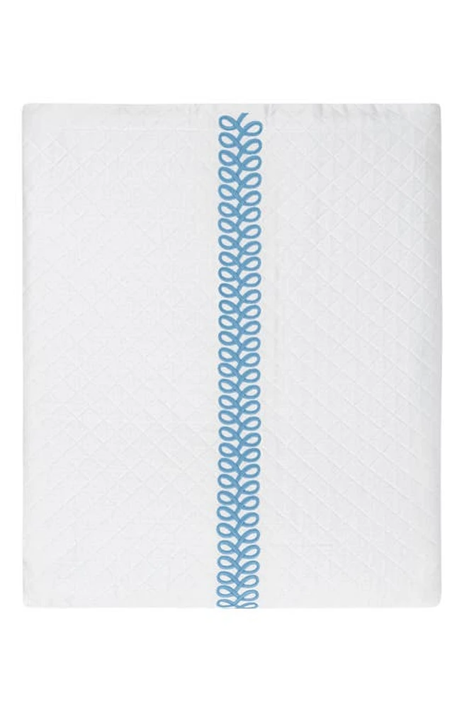 Matouk Astor Braid Matelassé Coverlet in Sky at Nordstrom