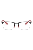 Ray-Ban x Ferrari 54mm Semirimless Optical Glasses in Black at Nordstrom