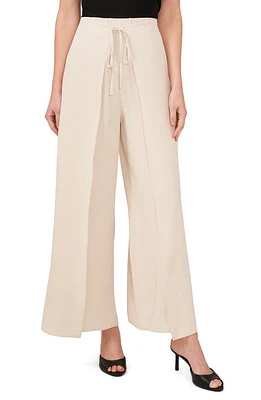 CeCe Tie Front Overlay Wide Leg Pants at Nordstrom,